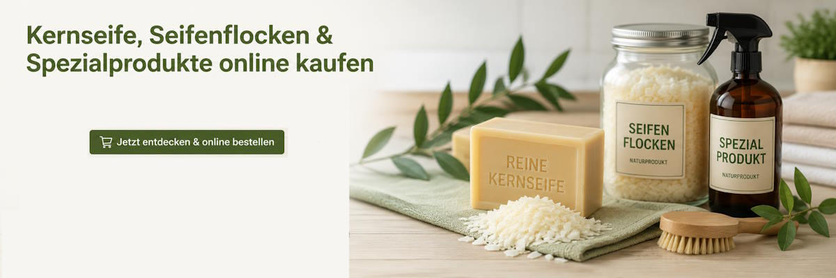 Kernseife Shop und Seifenflocken