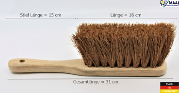 Hand brush with coconut placement