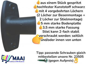 Halter für Besenstiele mit 24 mm Durchmesser