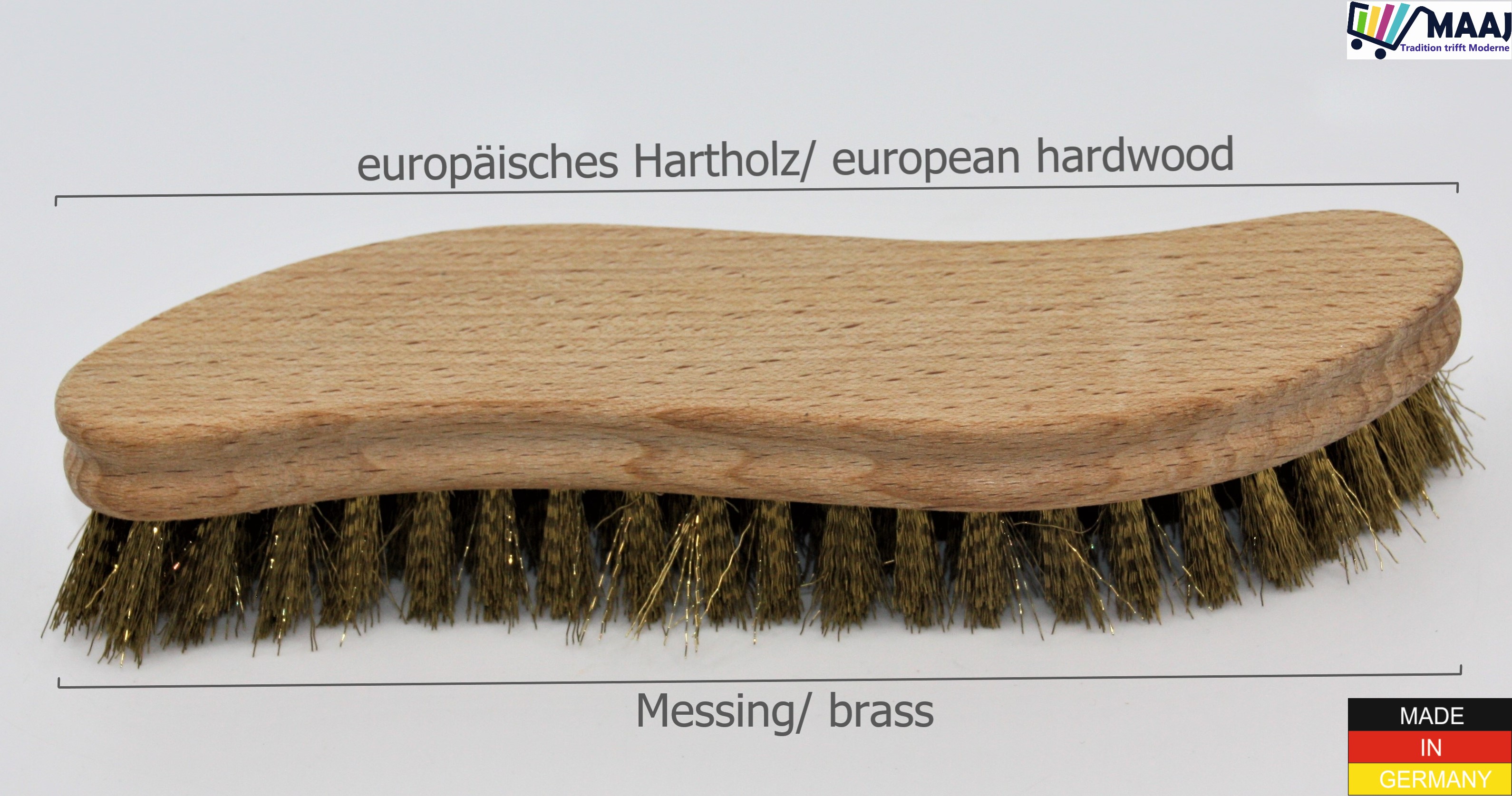MAAJ Onlineshop - Parquet brush with brass bristles in ess