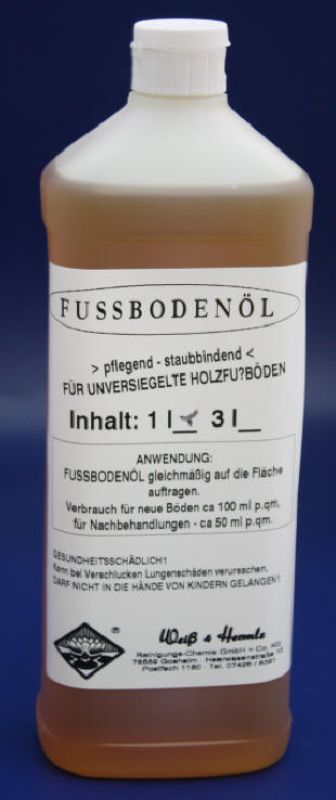 Wasserrose Fußbodenöl – pflegend und staubbindend für unversiegelte Holzfußböden