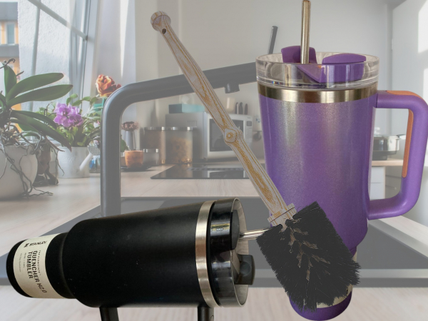 Thermos brush with horsehair placement