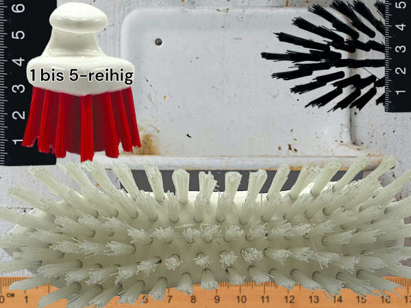 Waschbürste mit Griff Rot