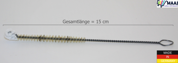 feine zylindrische Flaschenbürste mit Wollkopf + Borsten-Besatz Ø 5 mm