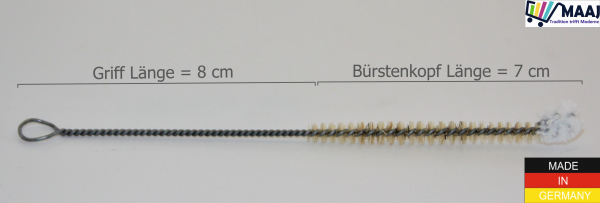 feine zylindrische Flaschenbürste mit Wollkopf + Borsten-Besatz Ø 5 mm