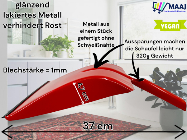 Komplettset Zimmerbesen Handfeger mit Rosshaar Schaufel Stiel