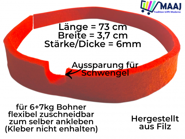 Ersatzfilz Filz für für Bohnerbesen/Blocker/Bohner