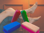 Handbürste mit Bimsschwamm